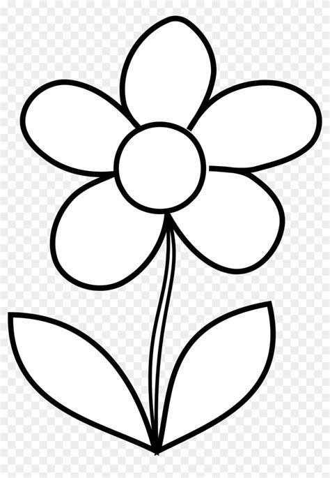 flower clipart easy|simple flower outline clip art.